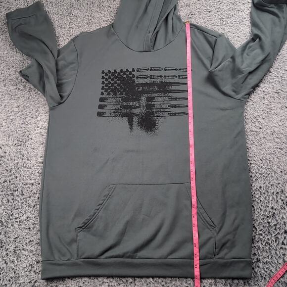 Grunt Style Hoodie Adult Extra Large Gray Sweatshirt Fleece Bullets Military Men - Picture 3 of 5